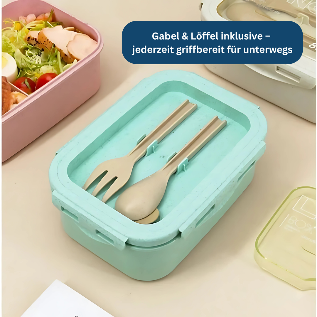 Leak-proof thermal lunch box in blue, designed for keeping meals fresh on the go