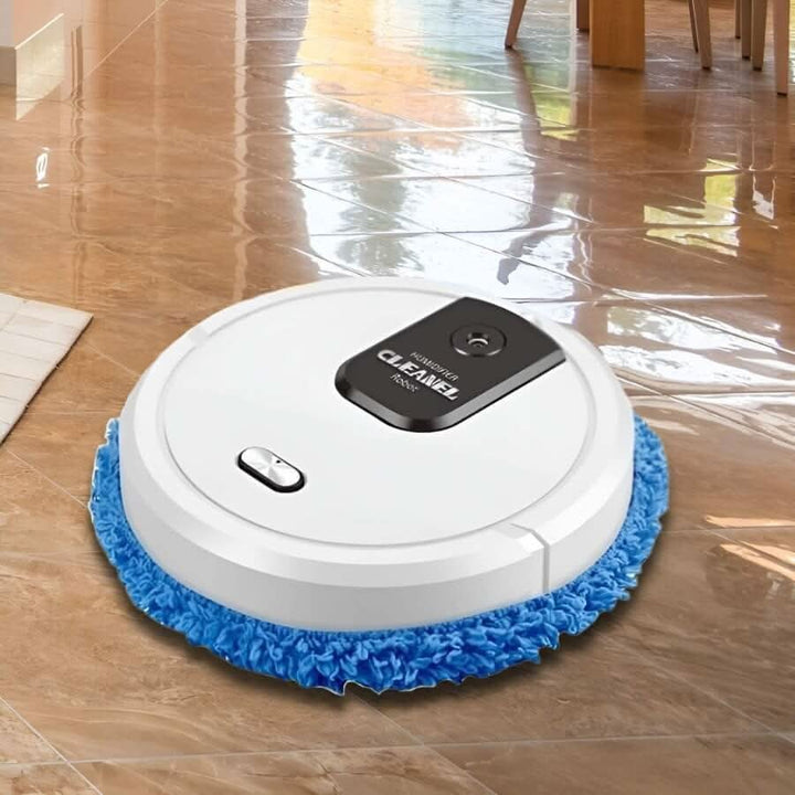 Intelligent robot mop for automated cleaning of hard floors and carpets.