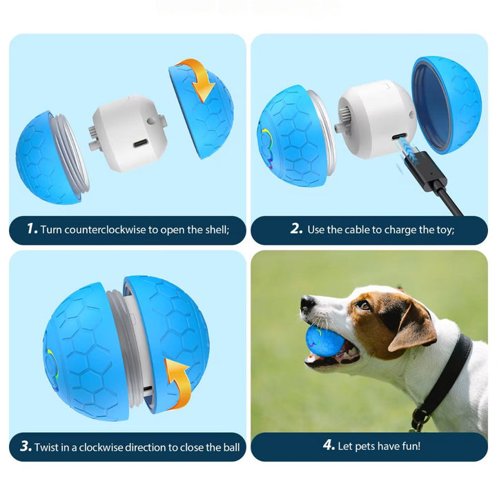 Waterproof automatic dog ball, an interactive bouncing toy for outdoor pet play.