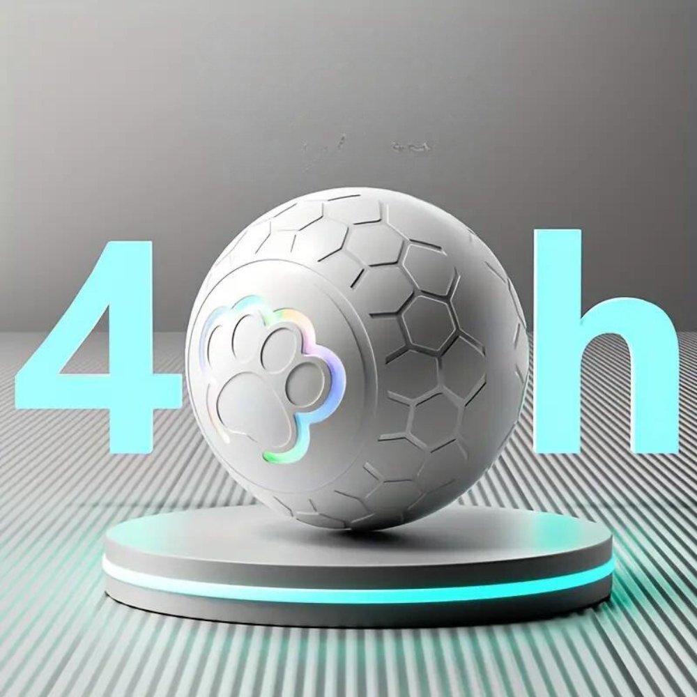 Durable bouncing dog toy ball for fetch, stimulating active pets with automatic motion and fun.
