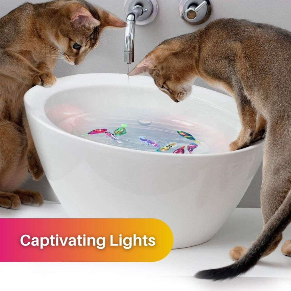 Gift for cat owners: Dynamic light-up swimming fish toy, interactive and enriching for active cats.