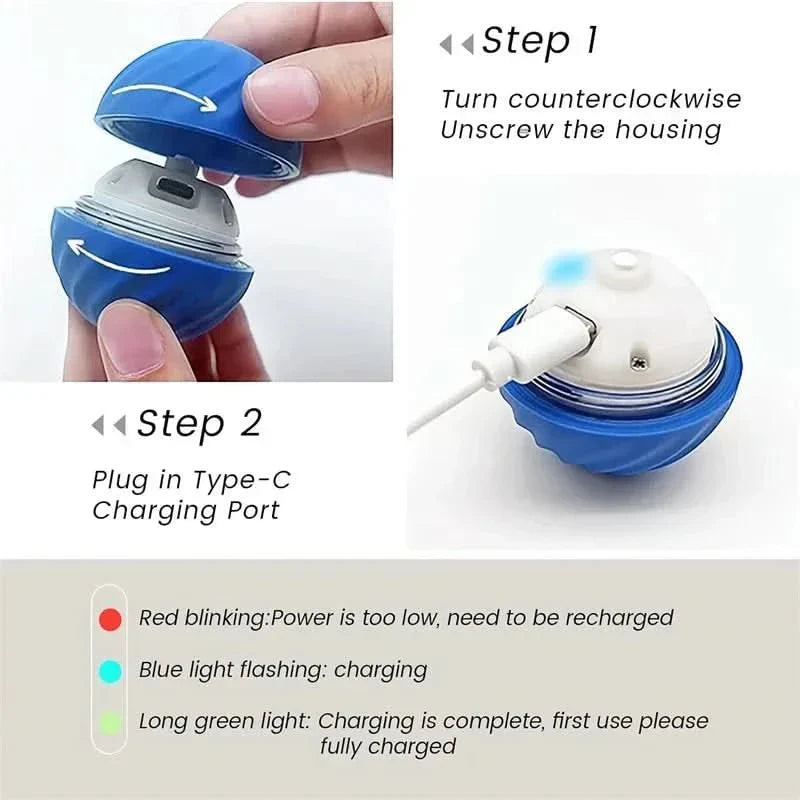 Automatic bouncing dog ball, rechargeable, durable TPR rubber, interactive for endless pet fun.