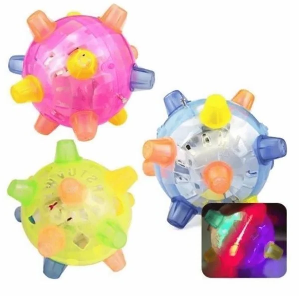Interactive dog jumping ball, automatic wiggle & giggle pet toy, promotes exercise & mental stimulation.