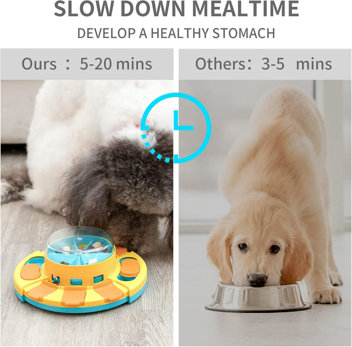Boredom buster dog puzzle feeder, an engaging interactive toy for dispensing treats slowly.