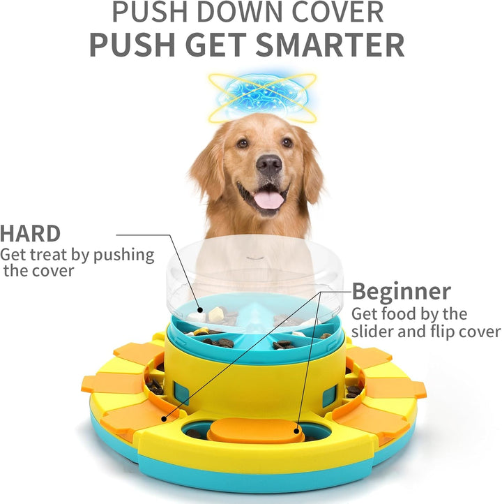 Canine interactive puzzle feeder, promoting slow eating, mental agility, and healthy treat delivery.