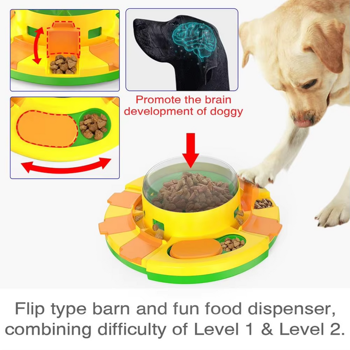 Durable interactive dog puzzle feeder for all breeds, promoting healthy eating habits & fun.