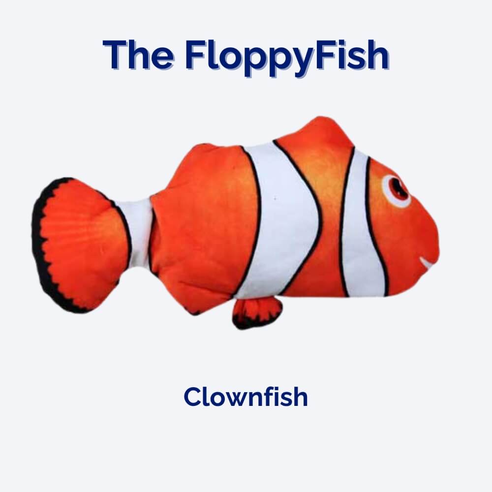 Rechargeable plush flopping fish dog toy, perfect for engaging self-play & mental stimulation.