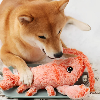 Interactive floppy lobster dog toy for playful pups; durable chew toy for active pets.