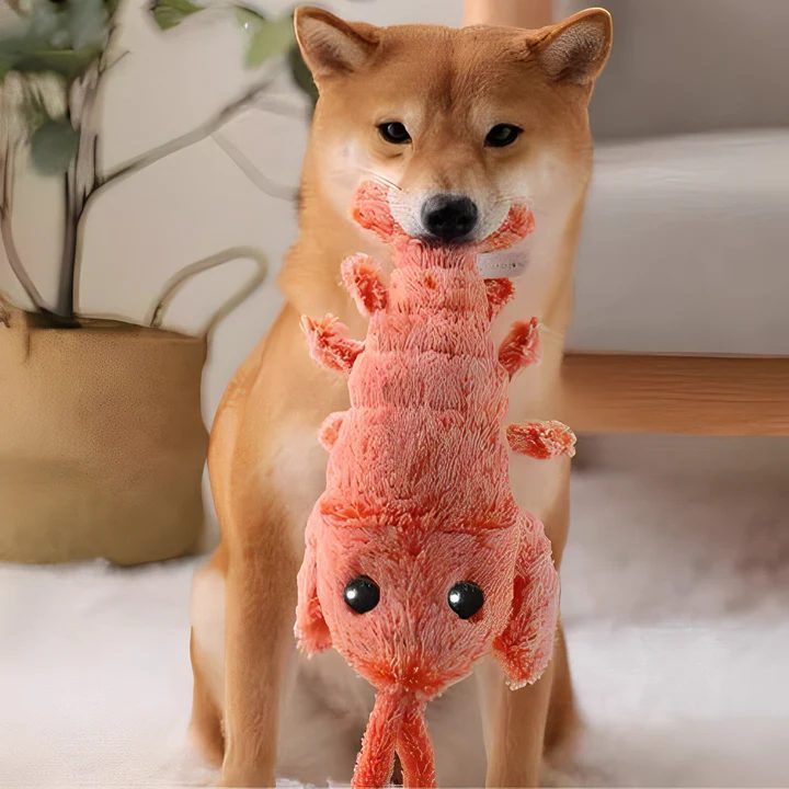Floppy lobster dog toy, perfect for interactive play & chewing; fun entertainment for pups.