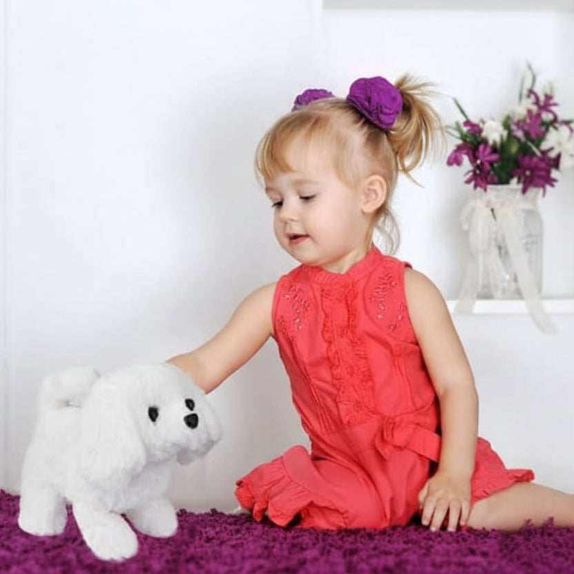 Gift for kids: interactive movable plush dog, a soft & engaging stuffed animal.