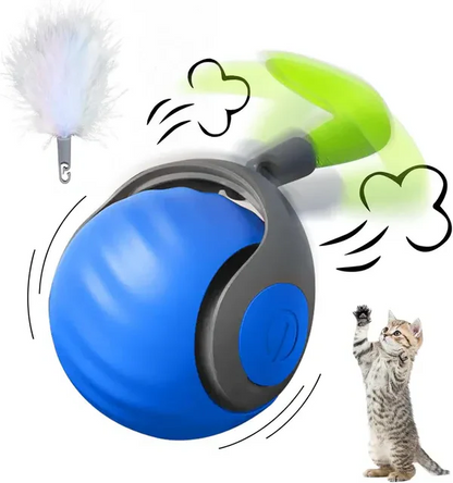 Interactive rechargeable cat toy ball for active play & pet enrichment.