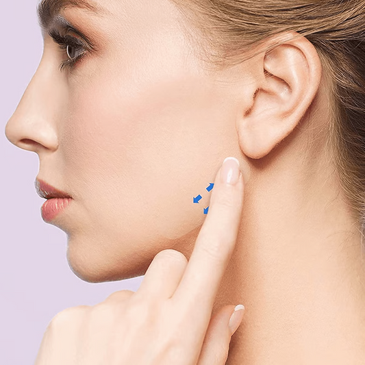 Invisible face lifting tape applied discreetly, instantly firming skin & reducing wrinkles for a youthful glow.