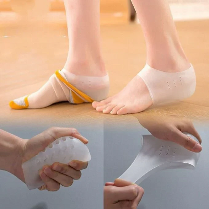 Pair of invisible height insoles. Undetectable shoe inserts for a discreet lift, perfect for unisex comfort.