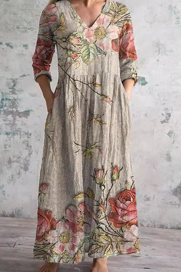 Elegant flowy maxi dress for women, ideal for spring and summer events. Lightweight and versatile style.