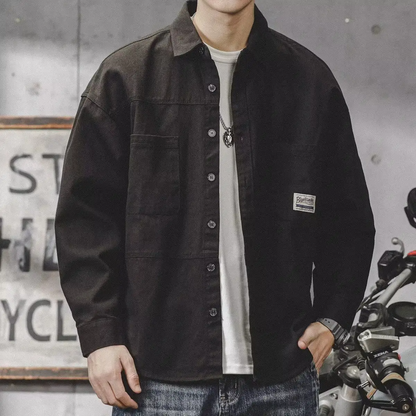Men's rugged style craftsman button-up work shirt. Durable & practical workwear for everyday adventures.