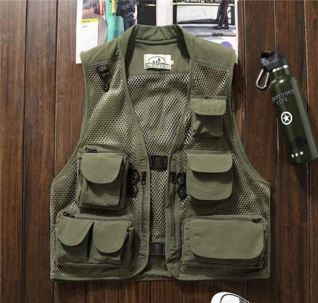 Unisex tactical vest, multi-pocket design in black, suitable for hunting and outdoor use