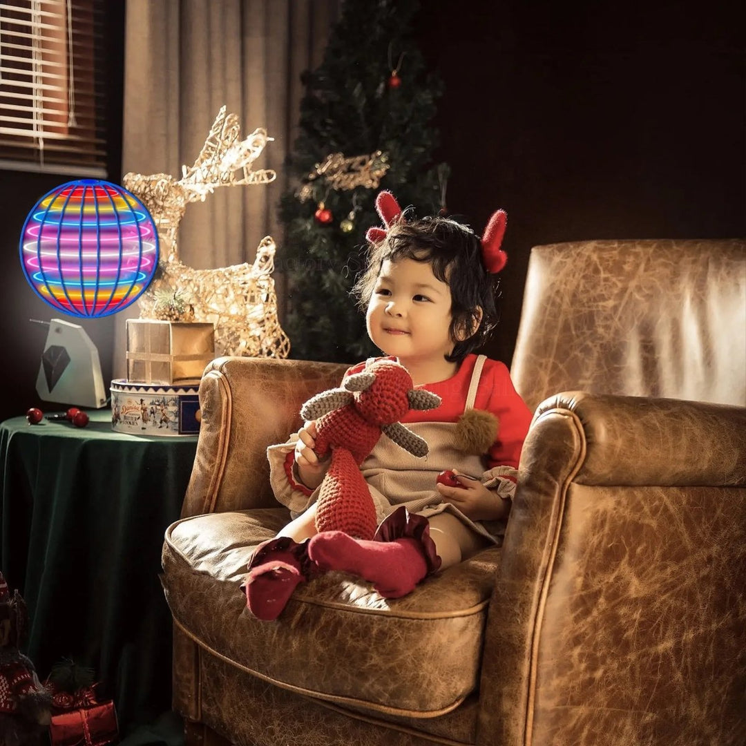 Fun light-up flying gyroscope toy for kids, offering thrilling 360° aerial acrobatics.