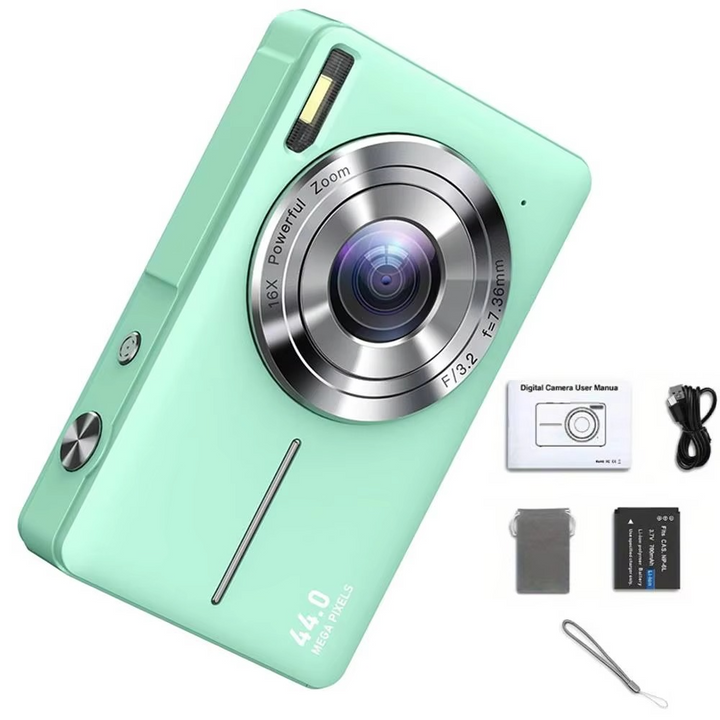 Adventure-ready kids' digital camera, 44MP HD, 16X zoom & anti-shake, built for little explorers.