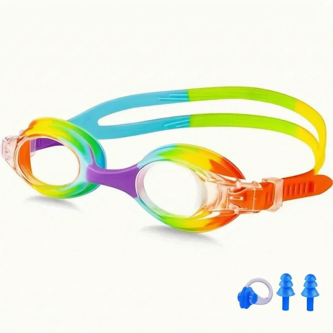Durable children's anti-fog swim goggles, designed for performance and comfort during extended use in water.