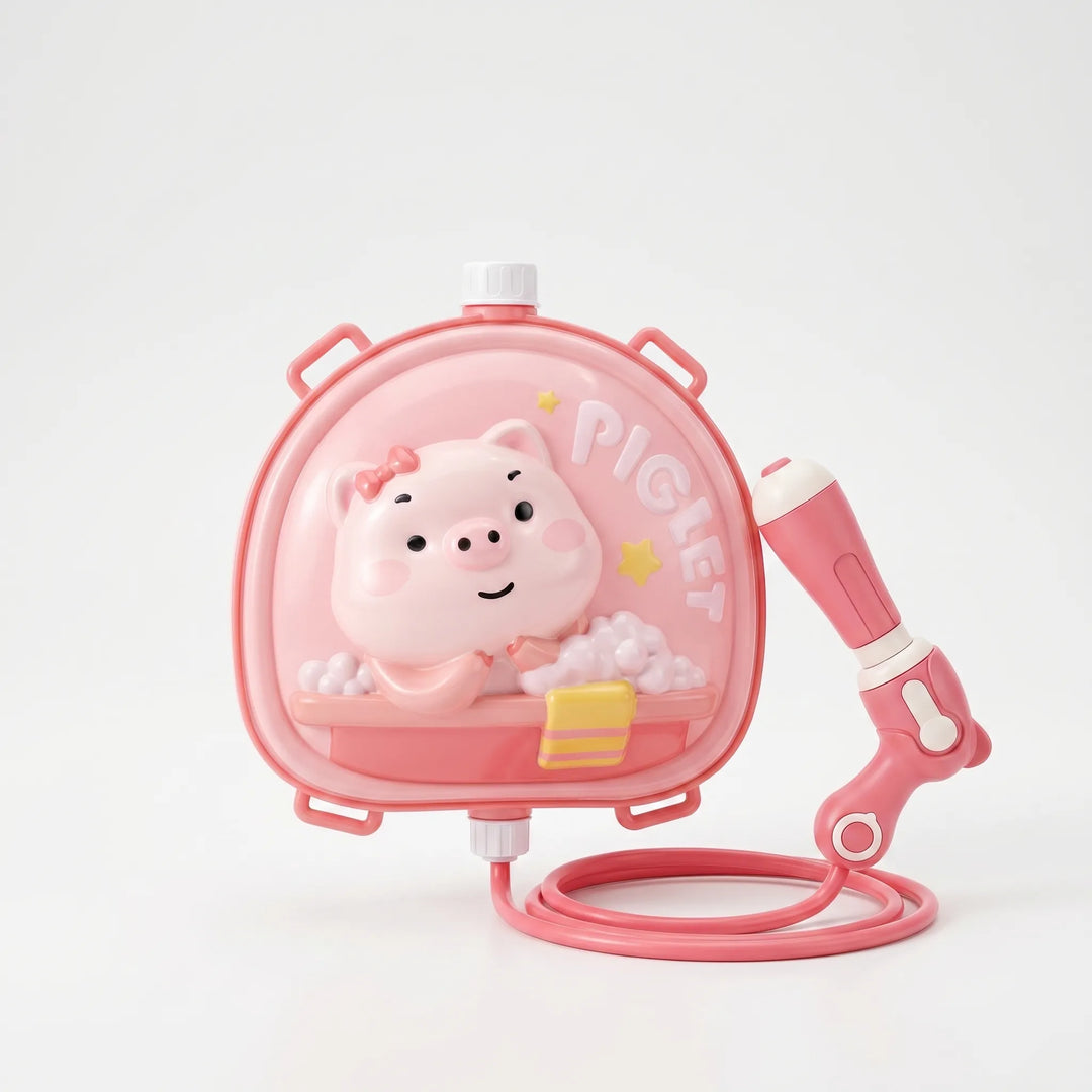 Children's animal backpack water gun for beach & sand toy fun, ideal for summer outdoor play.