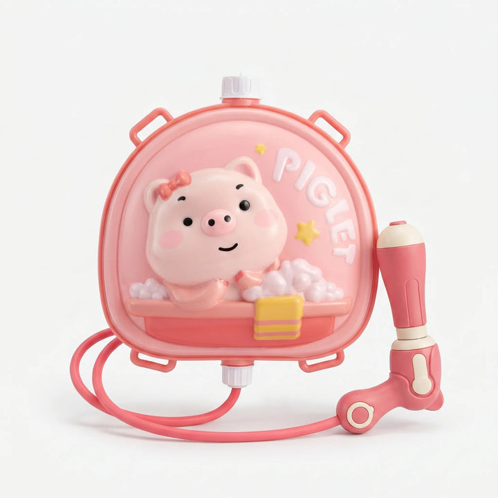 Fun animal design backpack water gun for kids, great for outdoor water play and summer splash activities.