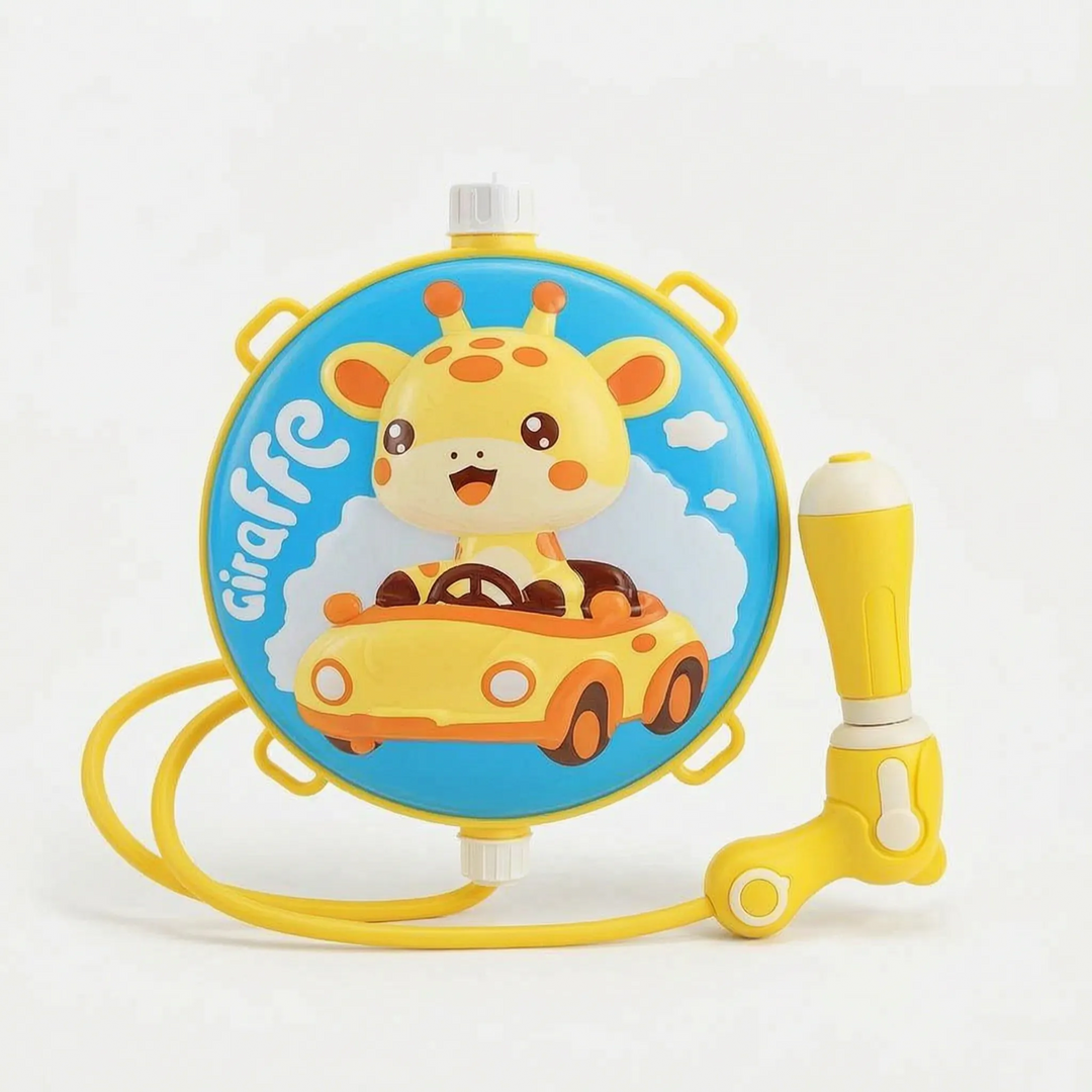 Kids' water toy: animal design backpack blaster, perfect for outdoor summer fun and splash games.