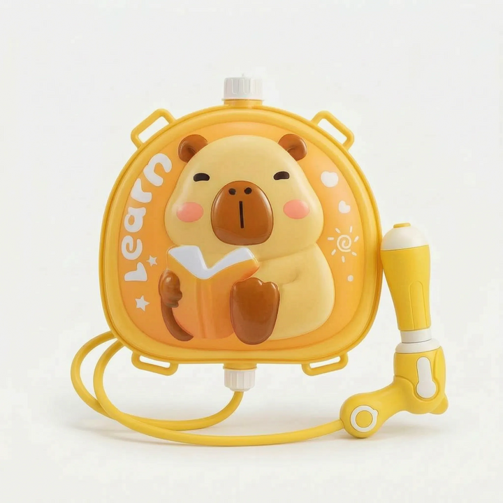 Vibrant animal-themed backpack water blaster, a fantastic beach & sand toy for kids' outdoor summer adventures.