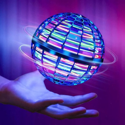 Kids' Boomerang Galaxy Fly Orb with dazzling LED lights for indoor & outdoor fun. Durable flying toy gift.