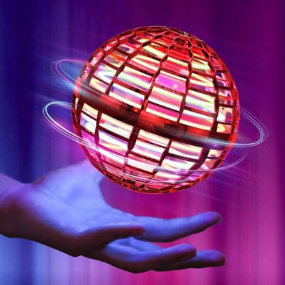 Durable Galaxy Fly Orb for kids, featuring bright LED lights. Perfect boomerang flying toy for indoor & outdoor play.