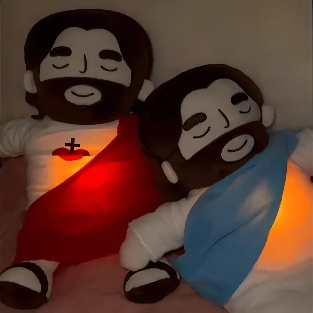 Children's Breathing Jesus plush, the perfect bedtime companion & sleep aid for kids.