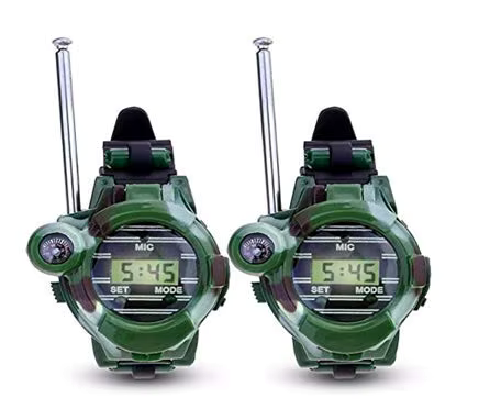 Kids camouflage walkie talkie watch, 7-in-1 survival gear for outdoor play, unisex toy.