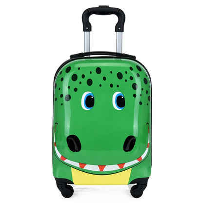 Vibrant cartoon animal kids' trolley bag, ideal cabin size luggage for any weekend getaway adventure.