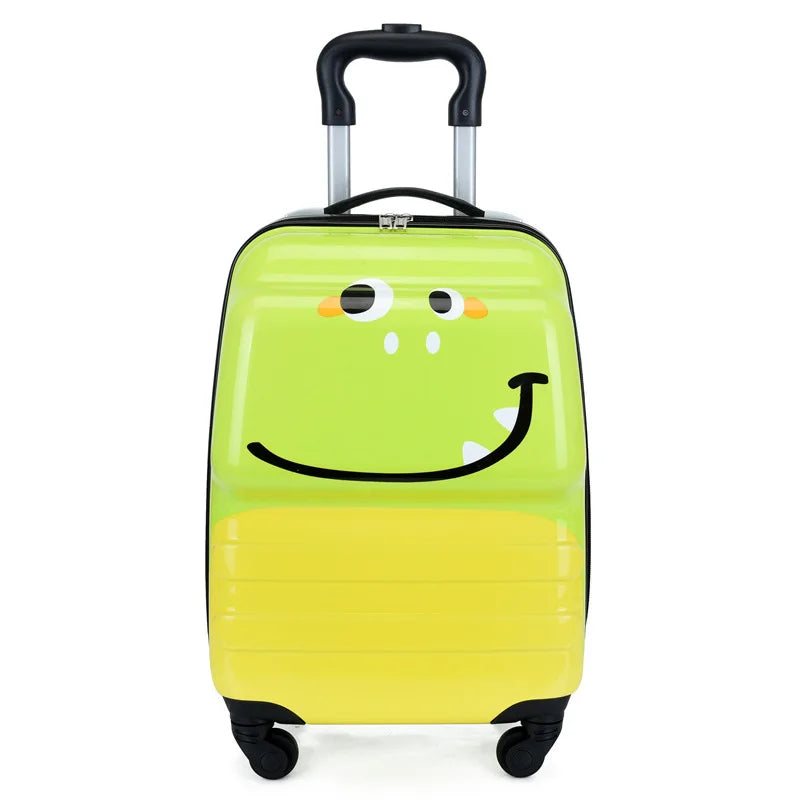 Boys & girls' animal-themed hardshell suitcase, a smooth-rolling spinner trolley for travel fun.