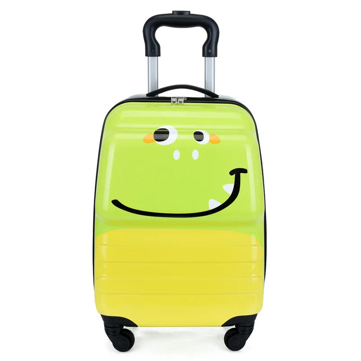 Boys & girls' animal-themed hardshell suitcase, a smooth-rolling spinner trolley for travel fun.