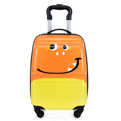 Cabin size kids' animal hardshell suitcase, a durable trolley bag with spinner wheels for school & vacation.