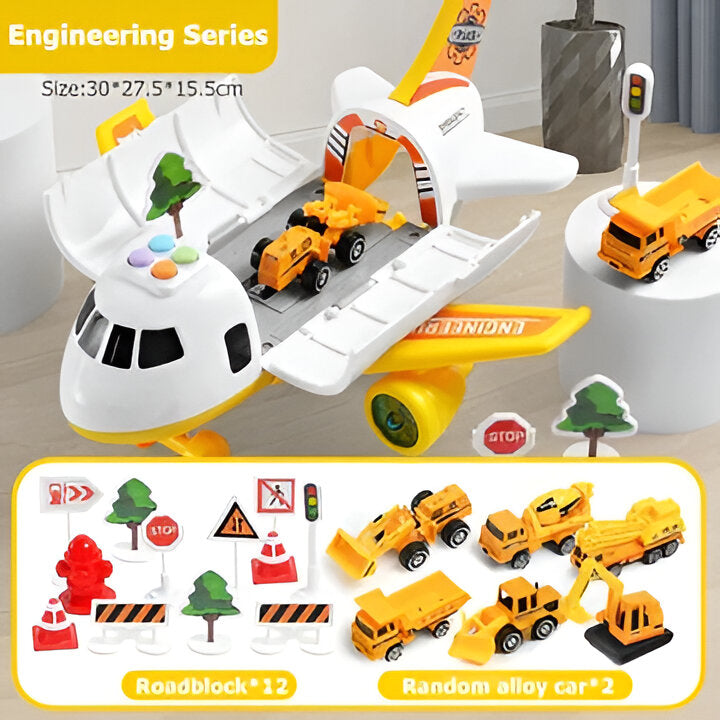 Toddler emergency rescue airplane toy with vibrant lights & realistic sounds for imaginative pretend play.