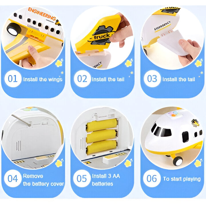 Children's educational emergency airplane toy set, perfect for learning about rescue operations & fun.