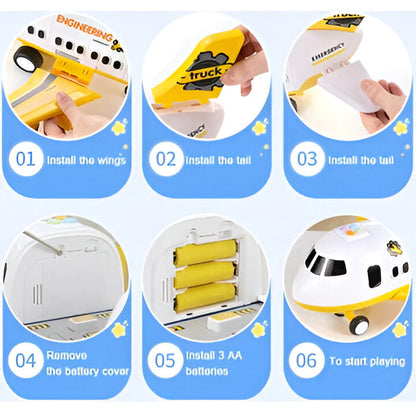Children's educational emergency airplane toy set, perfect for learning about rescue operations & fun.