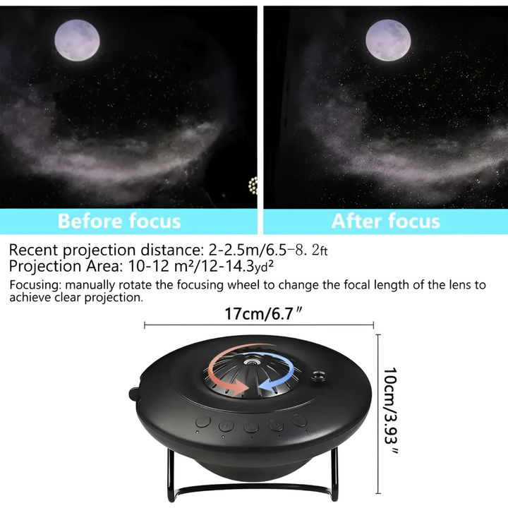 Kids' starry night projector with interchangeable planetarium disks for diverse celestial displays.