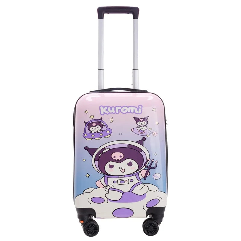 Cute Hello Kitty & Kuromi travel organizer bag, perfect for kids' compact hardshell luggage packing.