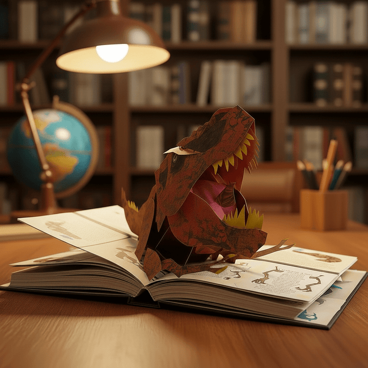 Kids' immersive 3D dinosaur pop-up book, perfect educational gift for young learners. Accurate facts & vibrant illustrations.