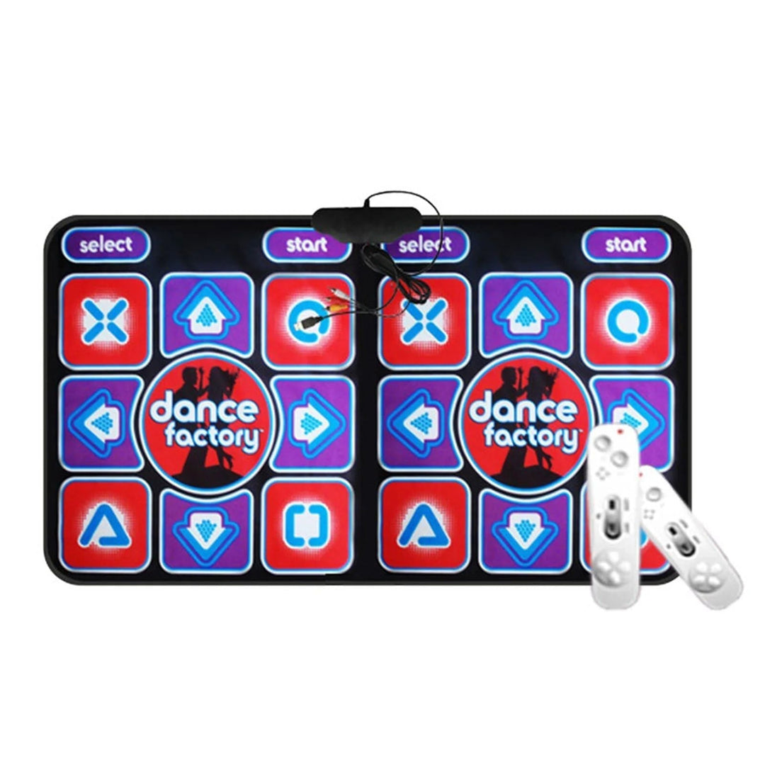 Family fun with this two-player interactive dance mat, controlled by a wireless remote for engaging music games.
