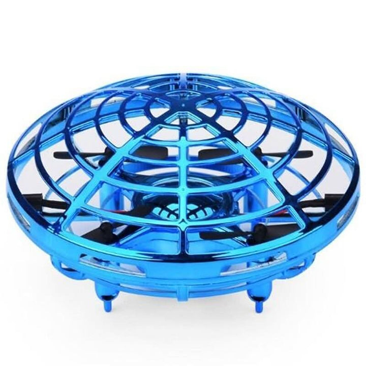Engaging interactive flying UFO drone toy, hand-controlled for kids' aerial adventures, USB rechargeable tech.
