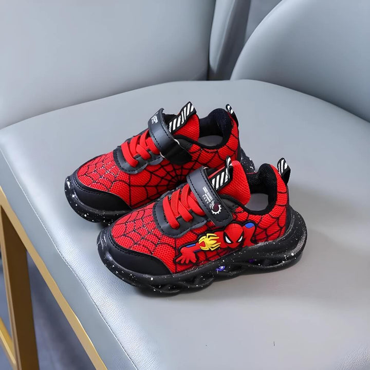 Fun light-up LED sneakers for kids. Active boys & girls will love these red & black playground & school shoes.