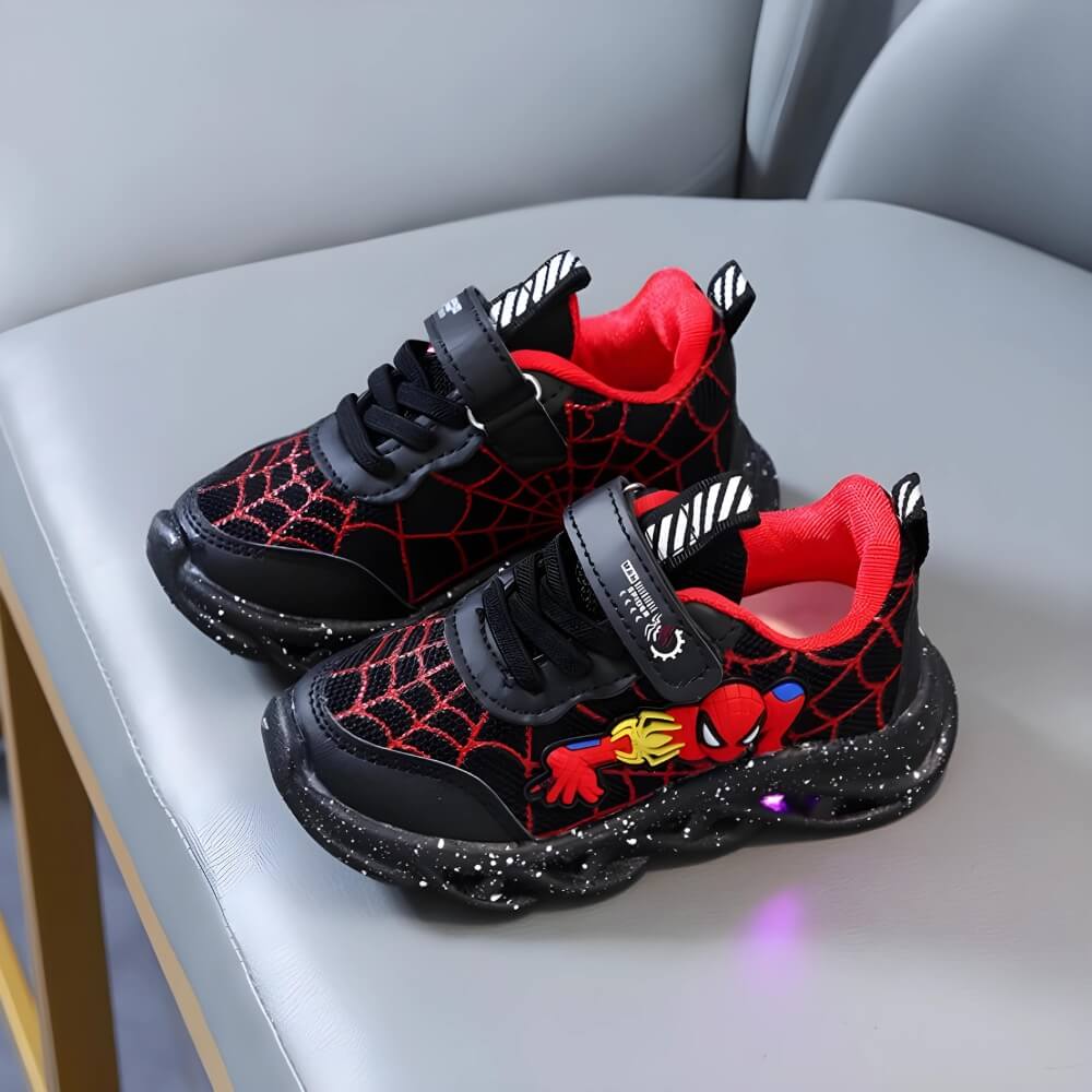 Colorful light-up LED sneakers for active boys & girls, ages 4-10. Velcro kids' footwear, ideal for school & play.