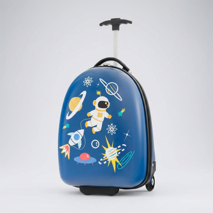 Durable kids' rolling suitcase, lightweight hardshell luggage with handle for easy children's travel and adventure.