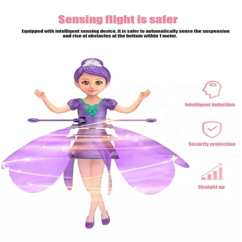 Versatile flying toy for kids with gesture control & LED lights, suitable for both indoor & outdoor fun.