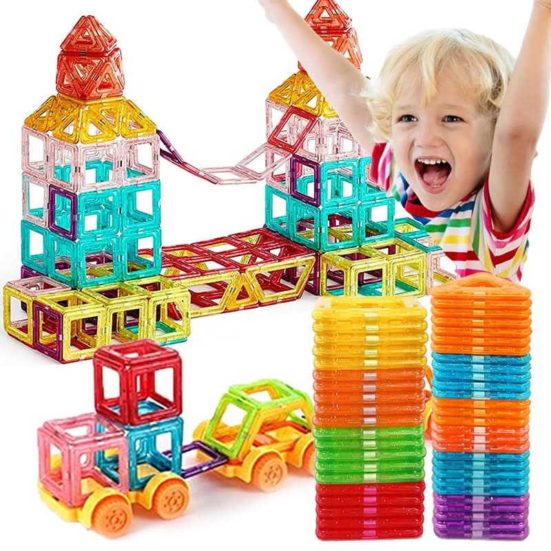 Educational magnetic blocks for kids, promoting STEM skills, creativity, and cognitive development.
