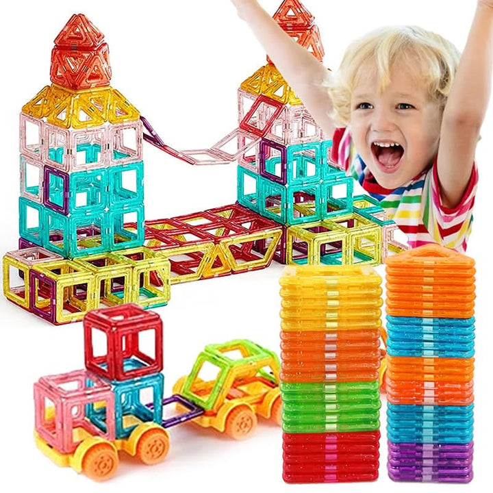 Educational magnetic blocks for kids, promoting STEM skills, creativity, and cognitive development.