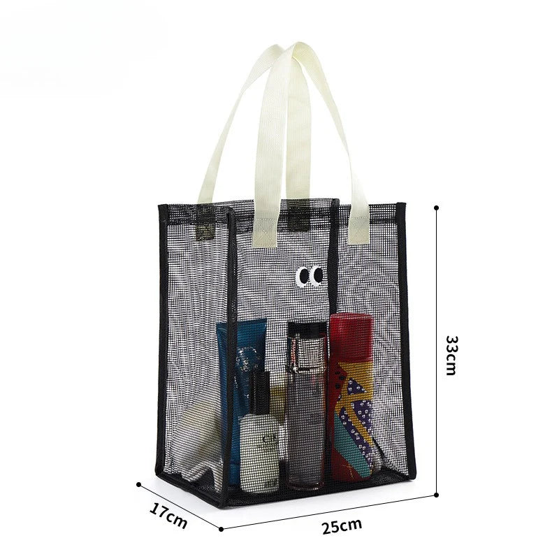 Unisex mesh beach bag, ideal for pool or camping storage, children's travel tote